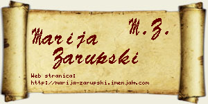 Marija Zarupski vizit kartica